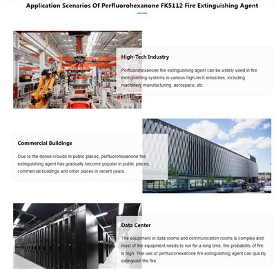 مراکز داده سرکوب آتش FK5112 گاز